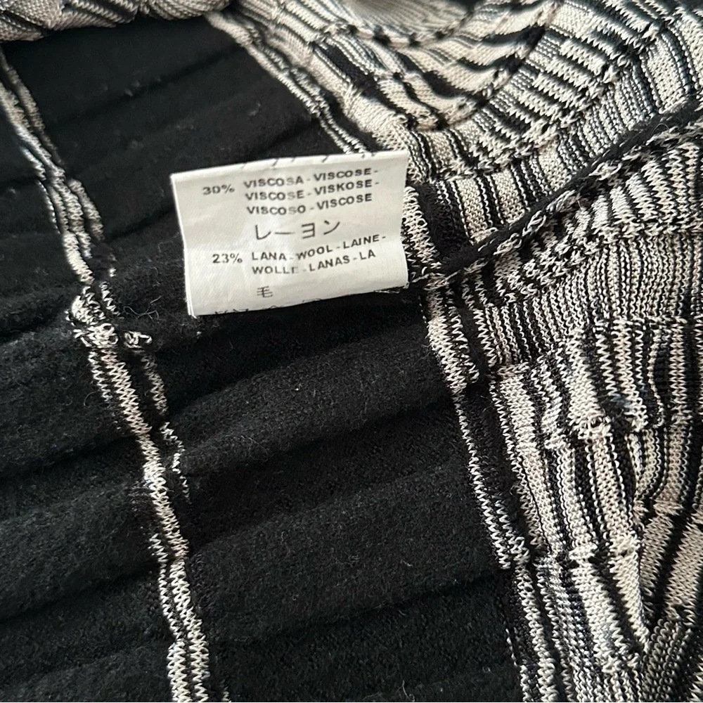 Missoni Black and White Sheath Striped Dress with Bishop Sleeves Wool Blend 12 - Picture 6 of 8
